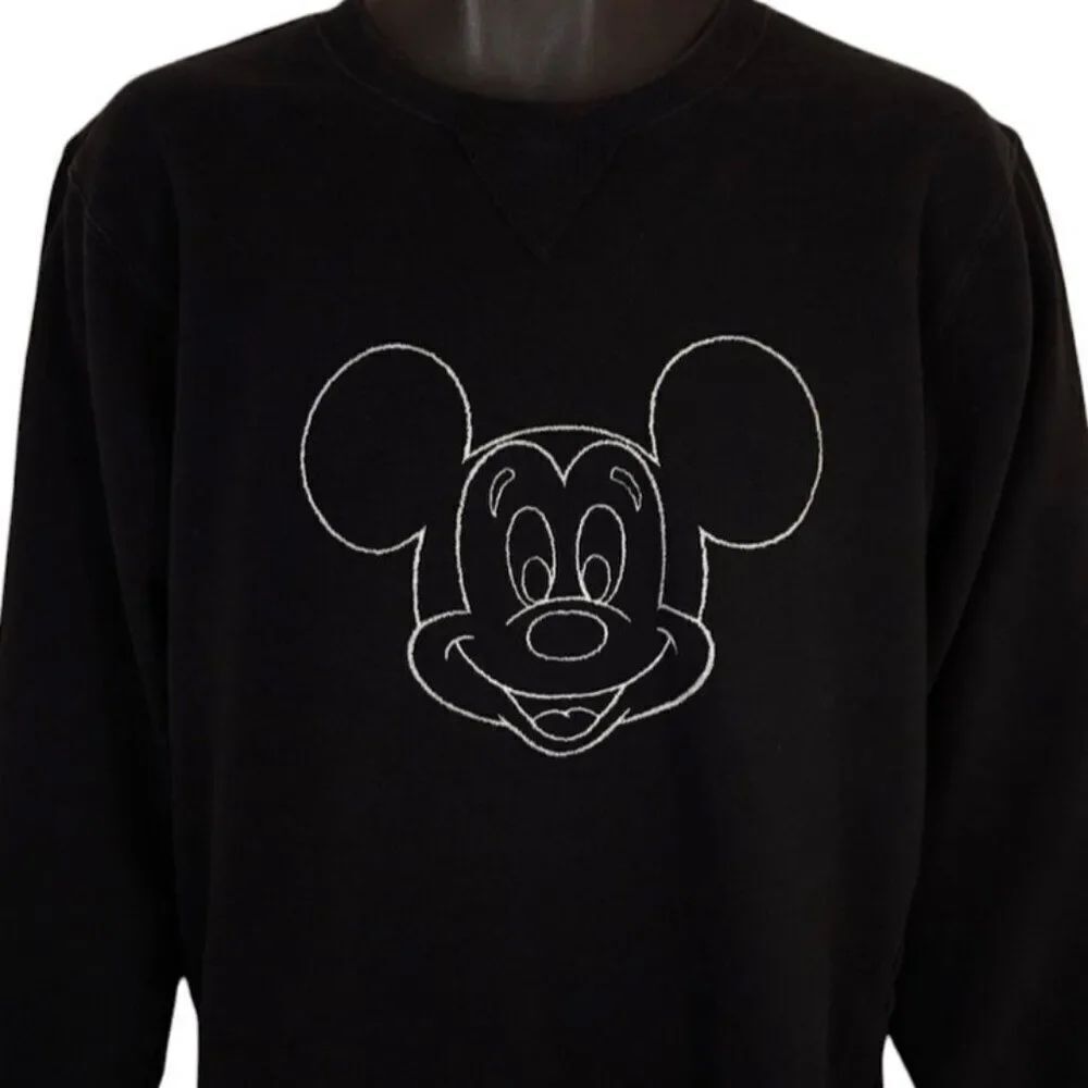Mickey Mouse Sweatshirt Womens Size Medium Black Tokyo Disney Resort